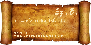 Sztoján Borbála névjegykártya